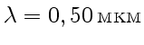 $ \lambda = 0,50  {\text{}}$