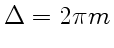 $ \Delta=2\pi m_{}$